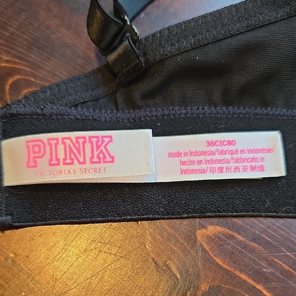 Victoria’s Secret PINK Wear Everywhere Wireless Bra - Black - 36C - Picture 3 of 3